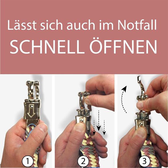 Führstrick Pferd Anbindestrick für Pferde mit stabilem Panikhaken Länge 2m viele Farben (Grau-Pastellrot-Creme)