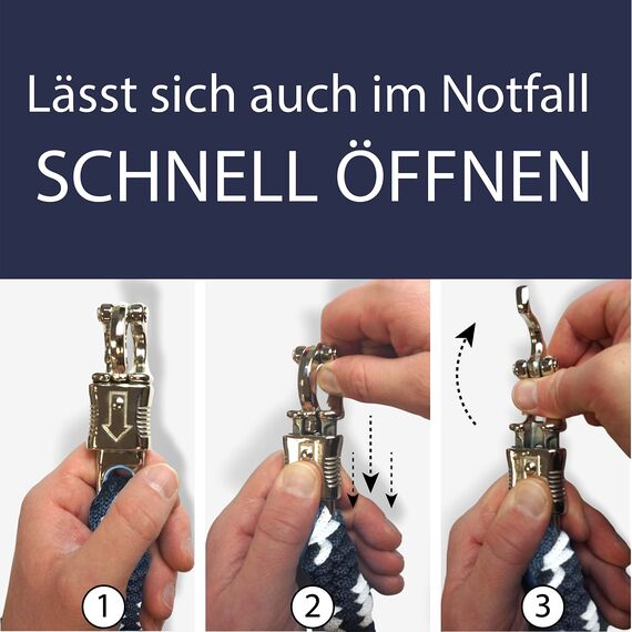 Führstrick Pferd Anbindestrick für Pferde mit stabilem Panikhaken Länge 2m viele Farben (Navyblau-Weiss)
