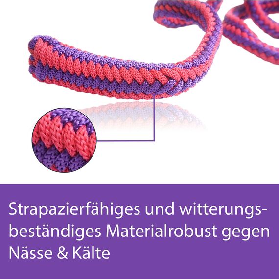Führstrick Pferd Anbindestrick für Pferde mit stabilem Panikhaken Länge 2m viele Farben (Rot-Lila)