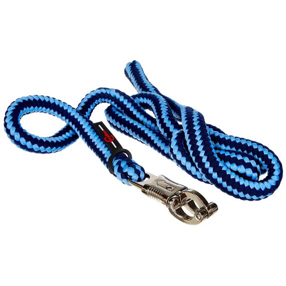 Kerbl Strick Führstrick Hippo mit Panikhaken, Hellblau/Dunkelblau, 321450