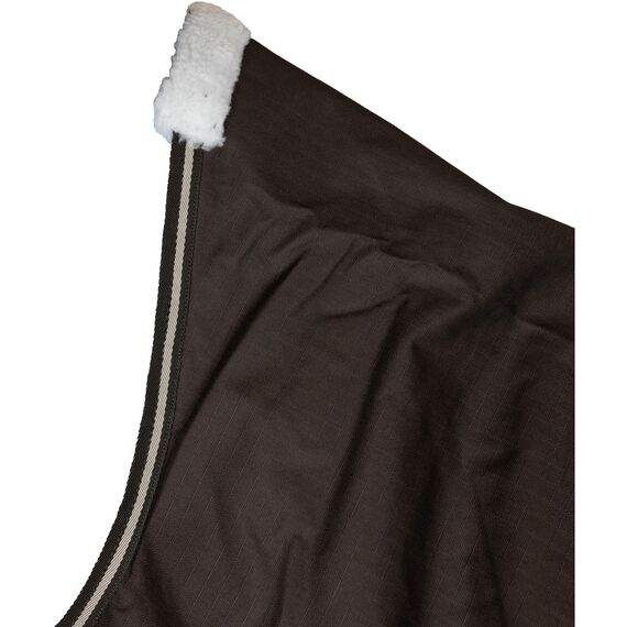 RL24 - Weidedecke 600D Basicline – als Regendecke & Übergangsdecke – Wind- & wasserdichte Outdoordecke mit Innenfutter & Kreuzbegurtung – Pferdedecke in Braun/Beige – 105cm (Nylonfutter)
