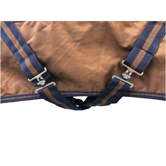 RL24 - Winterdecke 300g Füllung 600D BASICLINE dunkelblau/braun 155cm