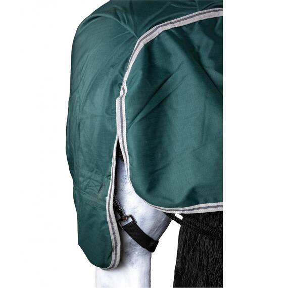 RL24 - Winterdecke Weidedecke 600D Basicline – atmungsaktive, Wind- & wasserdichte Outdoordecke mit Innenfutter & Kreuzbegurtung – Pferdedecke in Grün – 115cm (100g/m² Füllung)