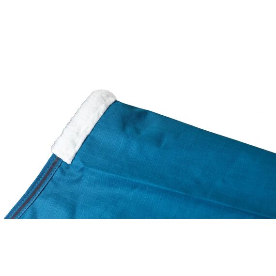 RL24 - Winterdecke Weidedecke 600D Basicline – atmungsaktive, Wind- & wasserdichte Outdoordecke mit Innenfutter & Kreuzbegurtung – Pferdedecke in Petrol/Graphit – 115cm (300g/m² Füllung)