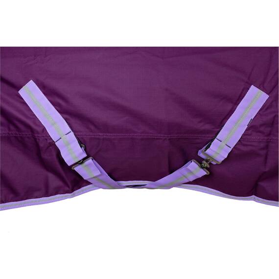 RL24 - Winterdecke Weidedecke 600D Basicline – atmungsaktive, Wind- & wasserdichte Outdoordecke mit Innenfutter & Kreuzbegurtung – Pferdedecke in Lila – 95cm (200g/m² Füllung)