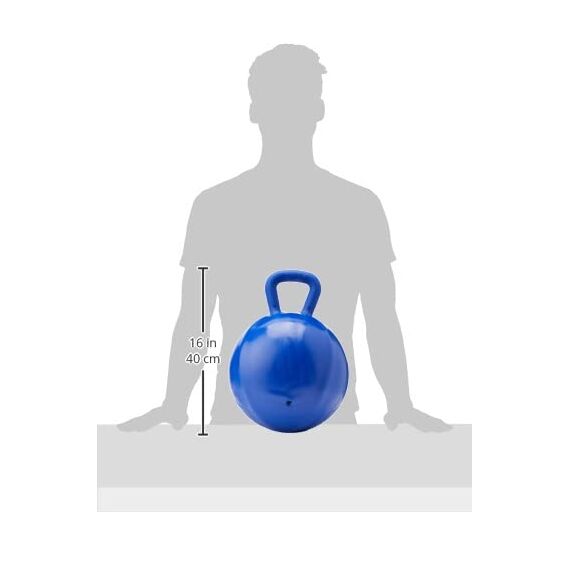 Kerbl Pferdespielball, Pferdespielzeug, Tierspielball, blau, PVC, Ø25cm, Pferde, mit Ventil, widerstandsfähig