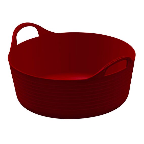 Kerbl Trog FlexBag rot (Flexibler Futtertrog, Müslischüssel, Fassungsvermögen 15 Liter, Futtereimer mit Zwei Griffen) 3210247