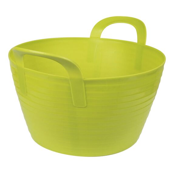 Kerbl Trog FlexBag grün (Flexibler Futtertrog, Müslischüssel, Fassungsvermögen 12 Liter, Futtereimer mit Zwei Griffen)