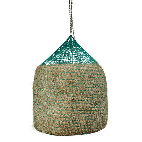 Kerbl Heunetz für Rundballen, Futternetz, Heuraufe, grün, 160x125cm, Polypropylen, 4,5x4,5cm, Pferde, Rinder, reißfest, langlebig, Seilstärke 6mm