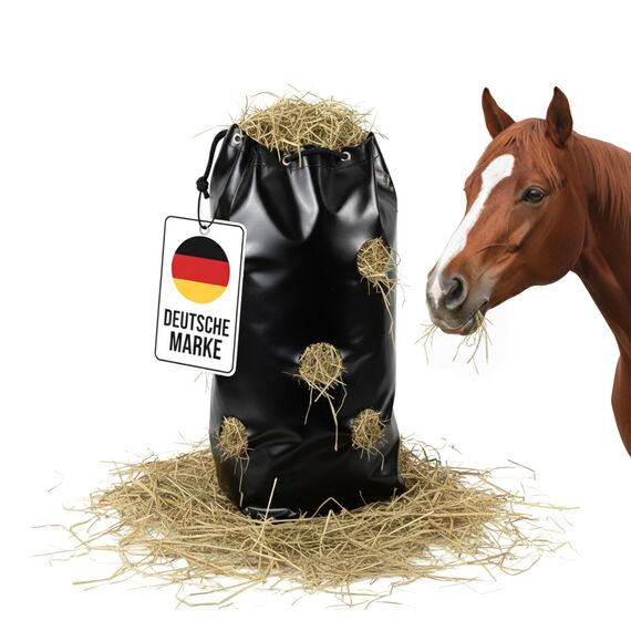 Dönges Haybag Heubeutel Heunetz Heusack Heutasche Futterbeutel mit 8 cm Löchern Rauhfutterbehälter Beschäftigungssack Aufbewahrungsbeutel ca. 9 kg Füllmenge