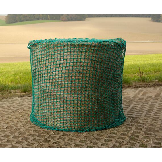 Kerbl Heunetz für Rundballen (Maschenweite 4,5 x 4,5 cm, ø 180 cm / Höhe 180 cm, Farbe grün, engmaschiges Futternetz, für Pferde, Verlängerung der Fresszeiten) 321604