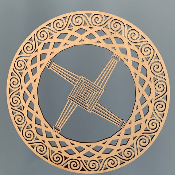 Keltisches Symbol, Wanddekoration, 30,5 cm, Holz, heilige Geometrie, 4-teiliges Set, Baum des Lebens, keltisches Kreuz, Knoten, dreifache Spirale, Symbol, nordische keltische Rune, irische Wandkunst