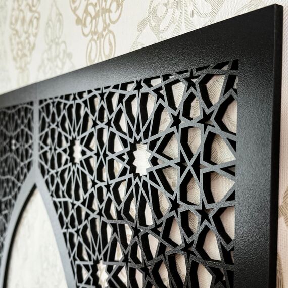 iwa concept Mihrab Wanddesign aus Holz, islamische Wandkunst, Gebetsraumdekoration, Einweihungsgeschenk für Muslime im Ramadan (XL)