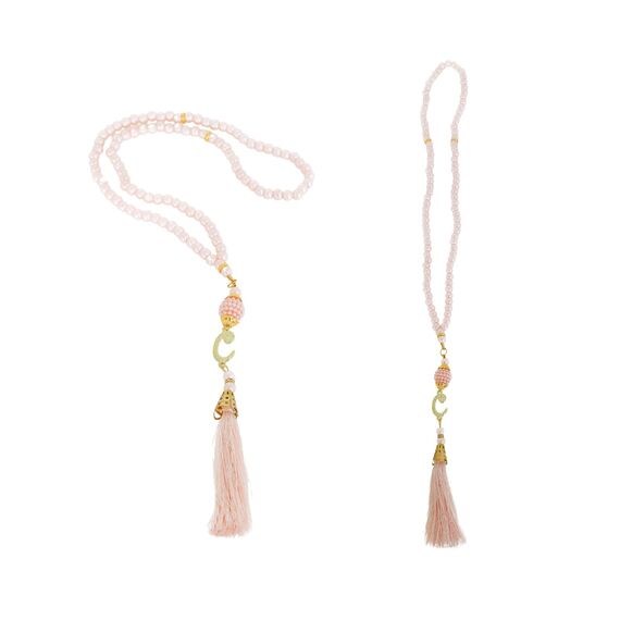 Prien Muslimischer Gebetsteppich Mit Gebetsperlen Für Frauen Männer, Geschenke Bayram, Ramadan, Teppich Beten Islam, Gebetsteppich Set, Islamische Gebetsmatte, Seccade Namaz, Muslim Mat (Rosa)