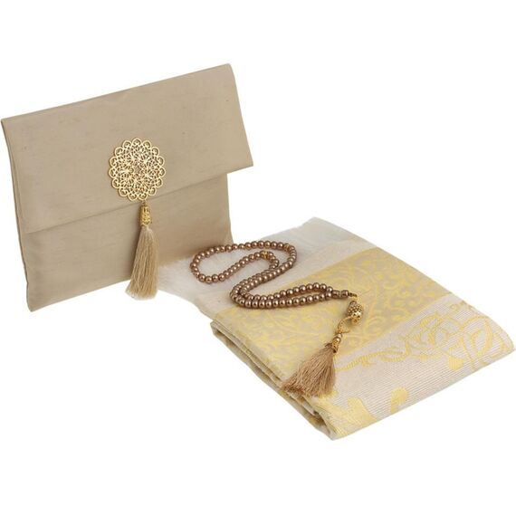 Prien Muslimischer Gebetsteppich Mit Gebetsperlen Für Frauen Männer, Geschenke Bayram, Ramadan, Teppich Beten Islam, Gebetsteppich Set, Islamische Gebetsmatte, Seccade Namaz, Muslim Mat (Braun)
