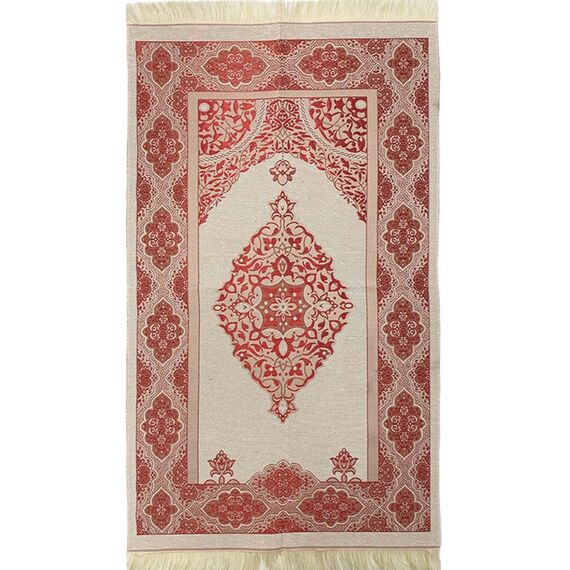 Geschenkbox -Muslimische Islamicher Geschenke mit Buchen,Gebetsteppich und Gebetskette- Seccade- Gebetsteppich-Prayer Rug- Sajadah- Islamischen-Namaz- Janamaz- Islam (Rot 1)