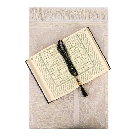 ihvan online Prayer Gift Box for Hajj and Umrah, Quran with English Translation, Prayer Rug, Beads, Deluxe Set for Ramadan & Eid Gift…