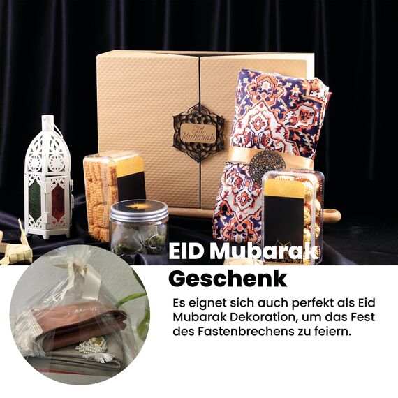 B4P Gebetsteppich mit Namen Eid Mubarak Geschenk Seccade Isimli Namazlik Sajada Sedschade Ramazan Kurban Bayram Hediyesi