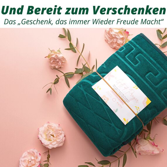 Sacred Artisans Gepolsterter Gebetsteppich, Paradiesgrün mit 1,3 cm dickem, ultraweichem Schaumstoff