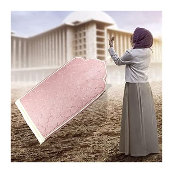 Muslimischer Gebetsteppich, Dicker weicher Samt Reiner muslimischer Teppich, tragbarer muslimischer Gebetsteppich, türkischer Gebetsteppich, für Männer und Frauen Janamaz Sajada Carpet