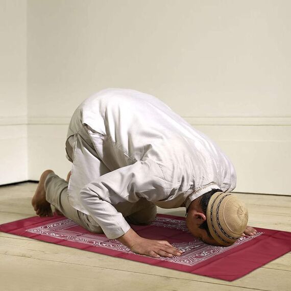 Anlising Tragbare Gebetsmatte mit Kompass, tragbare Polyester-Gebetsteppich für Ramadan-Geschenke (60 × 100 cm), 4 Stück