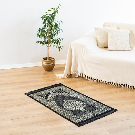 Alban Muslimischer Gebetsteppich mit Gebetsperlen, Gebetsteppich, Gebetsteppich, mattierter Islam, islamischer Gebetsteppich, Reise-Gebetsteppich, tasbih Gebetsperlen, islamische Geschenke, 99