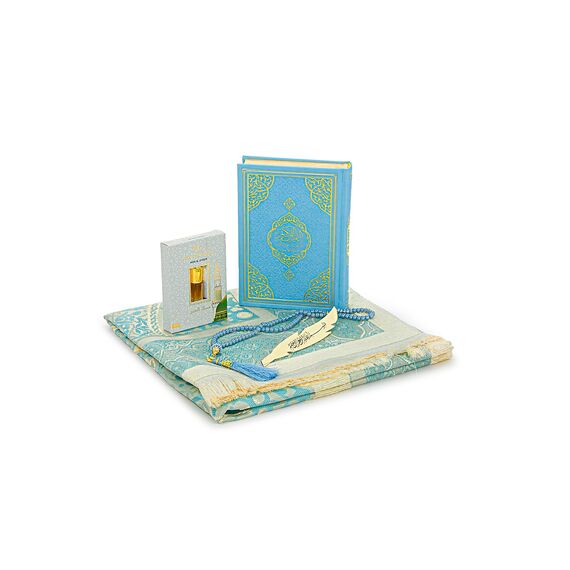 IHVAN Gebetsgeschenk Set für Hajj und Umrah, muslimischer Gebetsteppich, Taasbih, Heiliger Koran, englisch übersetzt