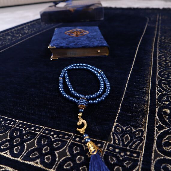 Islamic Elite Favors IEF Muslimischer Gebetsteppich, islamischer Gebetsteppich, Samt, arabische Koranperle, Tasbeeh, Ramadan & Eid Geschenke, Geburtstagsgeschenke für Männer