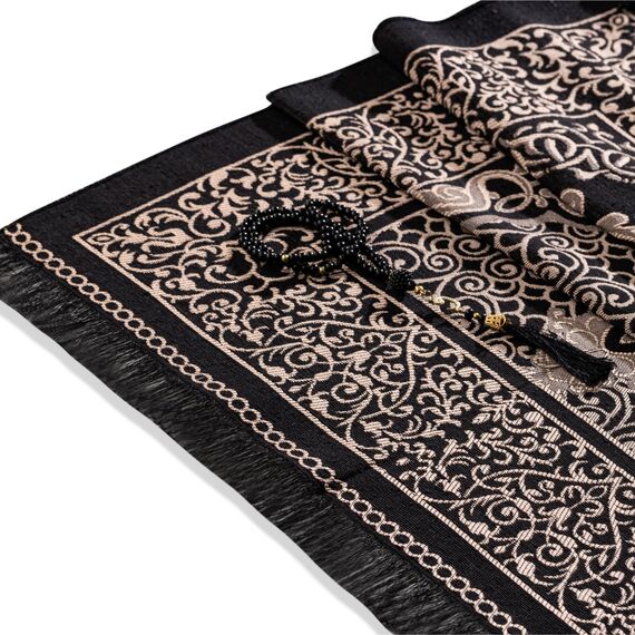 SUMELA Gebetsteppich Islam Geschenkset, Ottoman Seccade, Gebetsteppich to Go, Prayer Mat, Muslimische Geschenke, Gebetsperlen, Muslimische Kappe und Miswak Stick mit Reisetasche