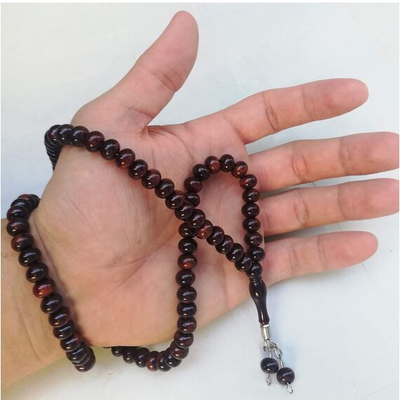 Muslimische Gebetsteppich, Islamische türkische Gebetsteppiche, Tolle Ramadan-Geschenke, Gebetsteppich Muslimische für Frauen und Männer, Islamteppich Tragbare, Geschenk Gebetskette 99 (Grau)
