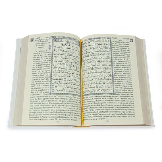 ihvan online Gebetsgeschenk-Set für Hadsch und Umrah, muslimischer Gebetsteppich, Gebetsteppich, Perlen Taasbih, Heiliger Koran übersetzt Französisch, Gebetsmatte, islamisches Geschenkset für Ramadan
