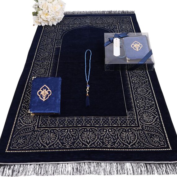Islamic Elite Favors IEF Muslimischer Gebetsteppich, islamischer Gebetsteppich, Samt, arabische Koranperle, Tasbeeh, Ramadan & Eid Geschenke, Geburtstagsgeschenke für Männer