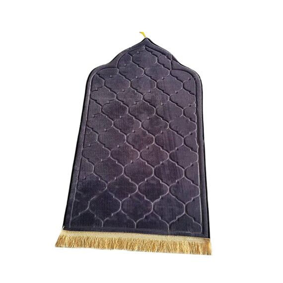Baoblaze Traditioneller muslimischer Gebetsteppich Weich, Traditional Muslim Prayer Rug, Gebet Teppich Matte Faltbar, Muslim Prayer Rug Carpet für Kinder Frauen Männer, Grau Violett