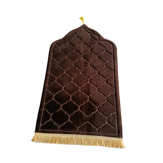 Baoblaze Traditioneller muslimischer Gebetsteppich Weich, Traditional Muslim Prayer Rug, Gebet Teppich Matte Faltbar, Muslim Prayer Rug Carpet für Kinder Frauen Männer, Dunkelbraun