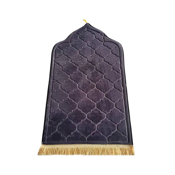 Baoblaze Traditioneller muslimischer Gebetsteppich Weich, Traditional Muslim Prayer Rug, Gebet Teppich Matte Faltbar, Muslim Prayer Rug Carpet für Kinder Frauen Männer, Grau Violett
