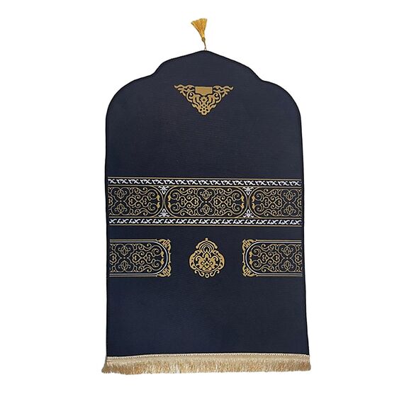 Baoblaze Traditioneller muslimischer Gebetsteppich Weich, Traditional Muslim Prayer Rug, Gebet Teppich Matte, Carpet Soft Ramadan, Muslim Prayer Rug Carpet für Kinder Frauen Männer, Dunkelblau 1