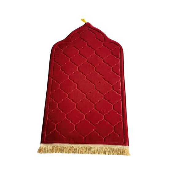 Baoblaze Traditioneller muslimischer Gebetsteppich Weich, Traditional Muslim Prayer Rug, Gebet Teppich Matte Faltbar, Muslim Prayer Rug Carpet für Kinder Frauen Männer, Rot