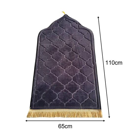 Baoblaze Traditioneller muslimischer Gebetsteppich Weich, Traditional Muslim Prayer Rug, Gebet Teppich Matte Faltbar, Muslim Prayer Rug Carpet für Kinder Frauen Männer, Grau Violett