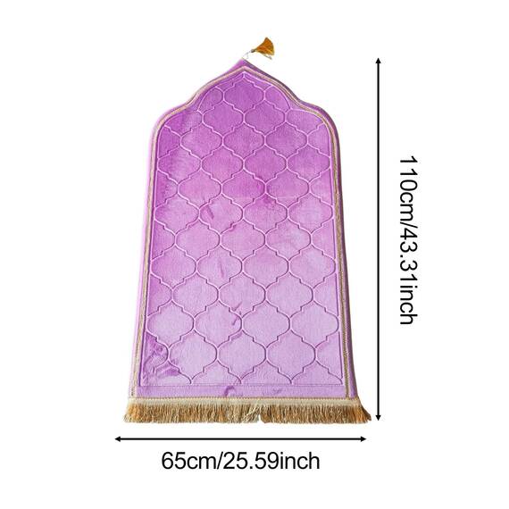 Baoblaze Traditioneller Muslimischer Gebetsteppich, Muslim Prayer Rug Weich, Gebet Teppich Matte Faltbar für Eid, Reisen, Floormat Flanell Teppich Verdickte, Ramadan-Geschenk für Kinder Männer Frauen