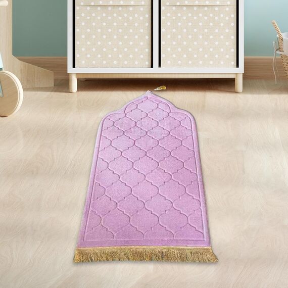 Baoblaze Traditioneller Muslimischer Gebetsteppich, Muslim Prayer Rug Weich, Gebet Teppich Matte Faltbar für Eid, Reisen, Floormat Flanell Teppich Verdickte, Ramadan-Geschenk für Kinder Männer Frauen