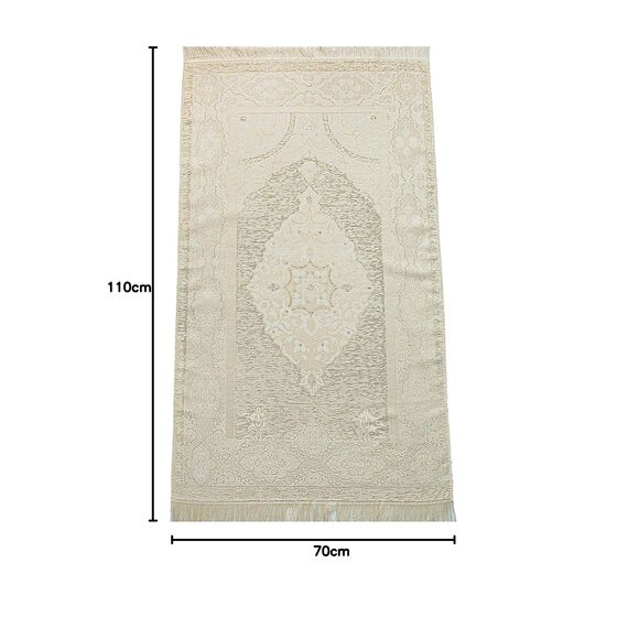 Online Gebetsgeschenk-Set für Männer & Frauen Salat-Matte, Perlen Taasbih, islamisches Geschenk für Ramadan & Eid, Weiß