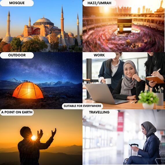 Artwelt Gebetsteppich Sejjade Seccade Namazlik Sajadah Teppichmatte - Teppich für Salah und Religionsübung | Islamisches Geschenk | Blau