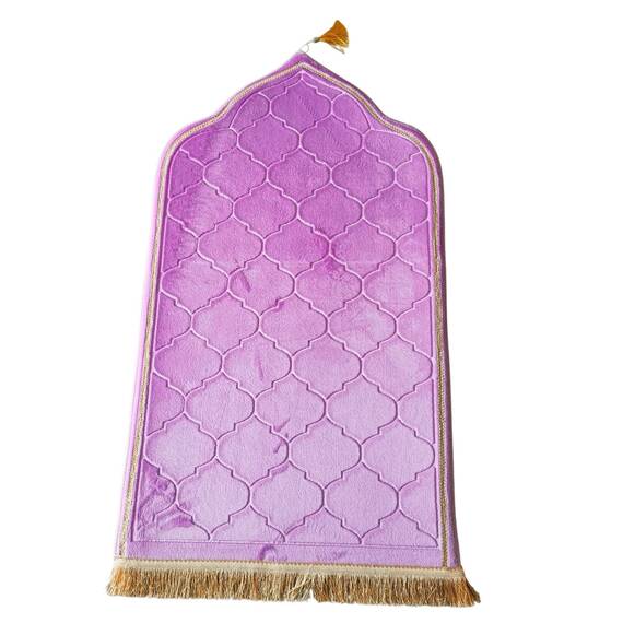 Baoblaze Traditioneller Muslimischer Gebetsteppich, Muslim Prayer Rug Weich, Gebet Teppich Matte Faltbar für Eid, Reisen, Floormat Flanell Teppich Verdickte, Ramadan-Geschenk für Kinder Männer Frauen
