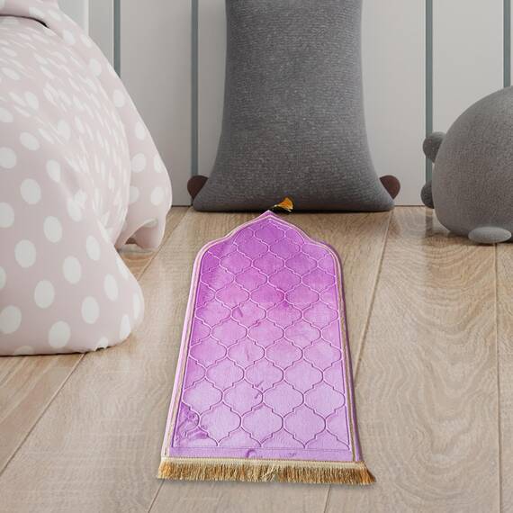 Baoblaze Traditioneller Muslimischer Gebetsteppich, Muslim Prayer Rug Weich, Gebet Teppich Matte Faltbar für Eid, Reisen, Floormat Flanell Teppich Verdickte, Ramadan-Geschenk für Kinder Männer Frauen