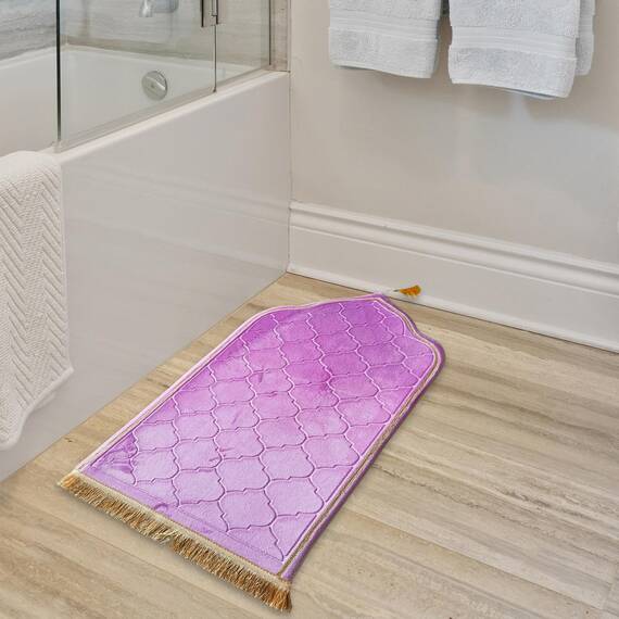 Baoblaze Traditioneller Muslimischer Gebetsteppich, Muslim Prayer Rug Weich, Gebet Teppich Matte Faltbar für Eid, Reisen, Floormat Flanell Teppich Verdickte, Ramadan-Geschenk für Kinder Männer Frauen