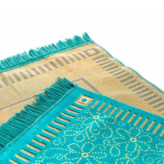 homeart Muslimischer Gebetsteppich, weicher Plüsch, dünn, islamischer Gebetsteppich, Janamaz, Sajada, betender Teppich, islamisches Geschenk für Männer und Frauen, Ramadan Eid Hajj Geschenk,
