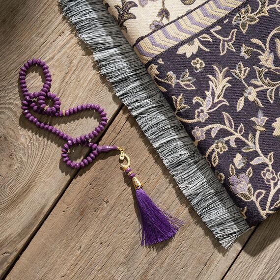 SUMELA Muslimischer Gebetsteppich mit Tasbih – Gebetsteppich – islamisches Geschenk-Set – Gebetsmatte Islam – Reise-Gebetsteppich – Islamischer Gebetsteppich – tragbare Gebetsmatte – muslimische