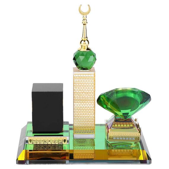 Pssopp Muslimisches Handwerksmodell Muslimische Kaaba Glockenturm Modell Islamische Tischuhr Islamische Architektur Kunsthandwerk Souvenirs Home Desktop Decor