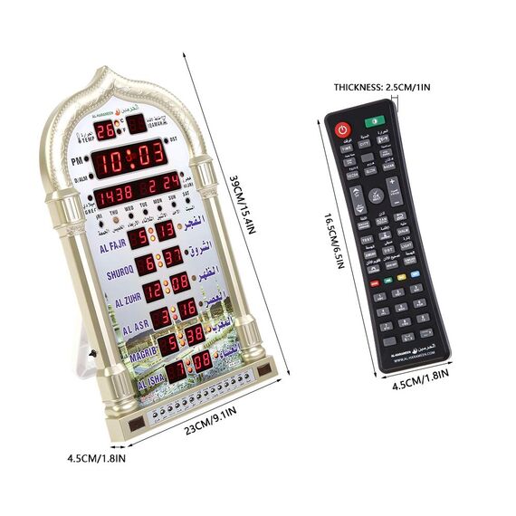 Zerodis Muslimische Religiöse Artikel, Digitale Islamische Uhr, Muslimisches, Wecker, Azan, Gebet, Eu-Stecker, 110–240 V, Wandkalender, Moschee, Religiöse Artikel,