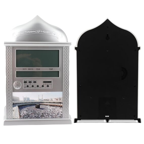 Muslimische Islamische Azan Wecker Muslim Gebet Wanduhr Uhr Azan Athan Digital Alarm Wanduhr Silber HA-4004 mit Stift